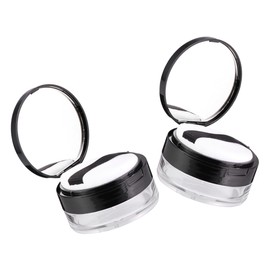 OATIPHO 2Sets Portable Loose Powder Boxes Elastic Mesh Design for Even Distribution Airtight Lid Empty Powder Containers for Womens Makeup Chic and Compact for Travel