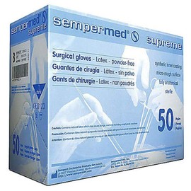 Sempermed SPFP700 Supreme Latex Glove, Powder-Free, Surgical, Size 7 (Pack of 50)
