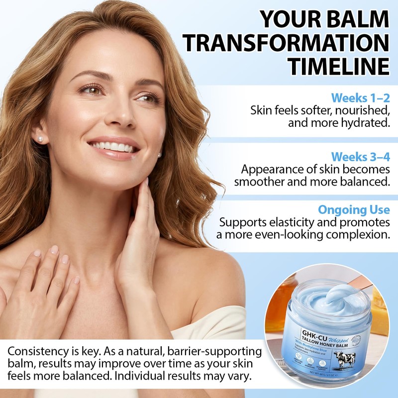 Copper Tripeptide-1 Whipped Tallow Honey Balm for Face & Body,