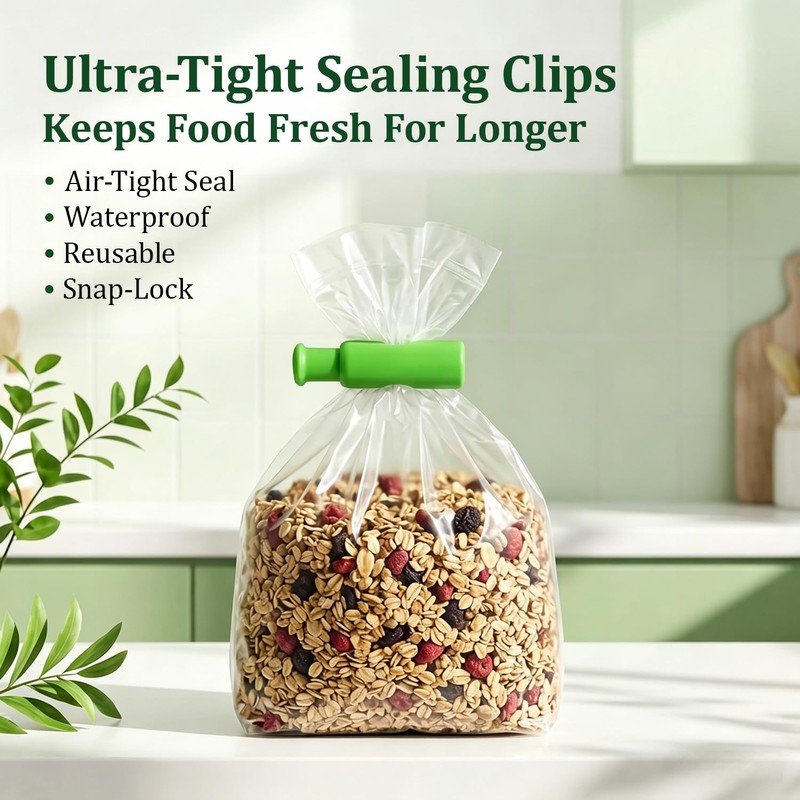 6 Pcs Food Bag Clips Reusable, Plastic Bag Sealing Clips