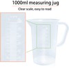 DARENYI 2 Pcs Plastic Measuring Jugs 1L, Large Plastic Measuring