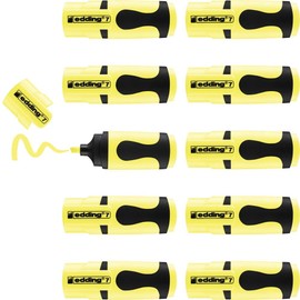 edding 7 Mini Highlighter Pens - Pastel Yellow - 10 Highlighter Pens - Chisel Tip 1-3 mm - Highlighter Small in Trendy Colours - for Bullet Journal, School, University or Office