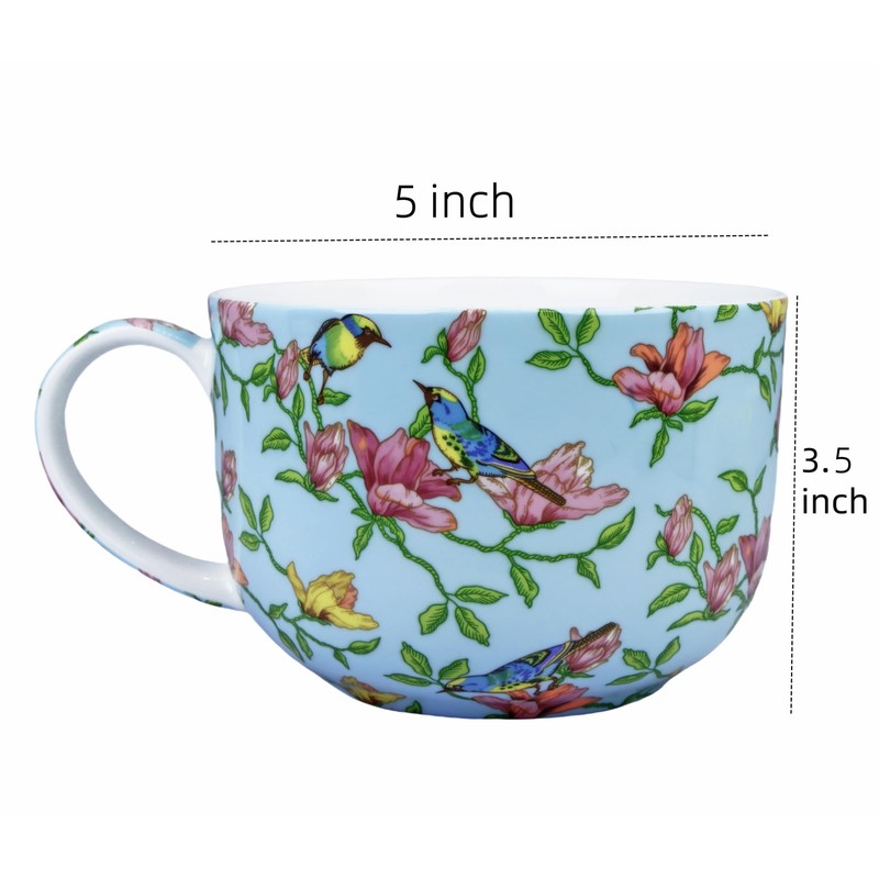 24oz Large Coffee Cups Soup Mugs with Handles Traditional Large