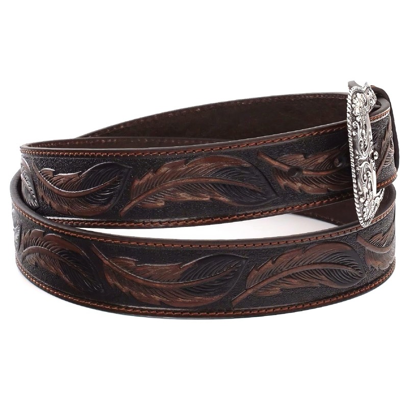 ARIAT Men's Feather Embosed Belt, Tan, 46