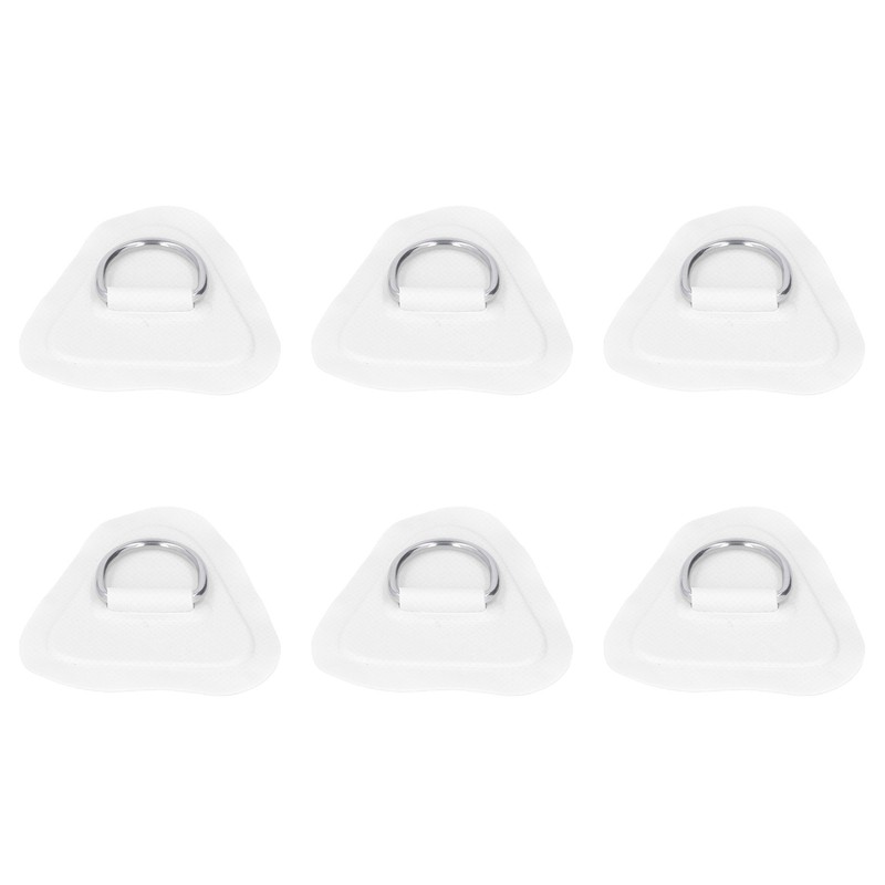 6Pcs PVC D Ring Patch Elastic Rope Set Stainless Steel