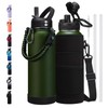 40 oz Canteen Water Bottle with Strap Tactical Insulated Jug