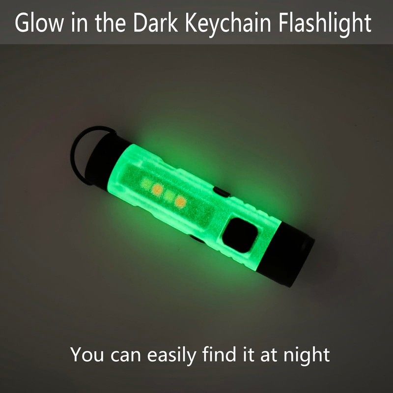 Hilngav3Pack MINI EDC Rechargeable Keychain Flashlight, 300 Lumens USB C