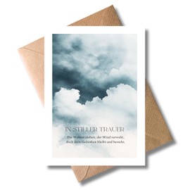 Trauerkarte mit Umschlag - "In stiller Trauer" Trauerkarte Wolken Kondolenzkarte Beerdigung Anteilnahme Beileid Beileidskarte Abschied Abschiedskarte Mitgefühl Trost Erinnerung (DIN A6)