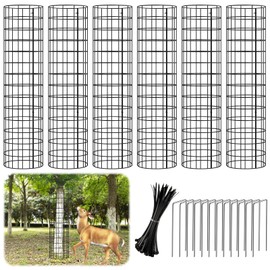 6 Pcs Tree Protectors from Deer, Tree Guards Trunk Protector with 12 Ground Nails and 60 Zip Ties, Plant Cages for Outdoor Plants, Flowers, Fruit Trees, Vegetables