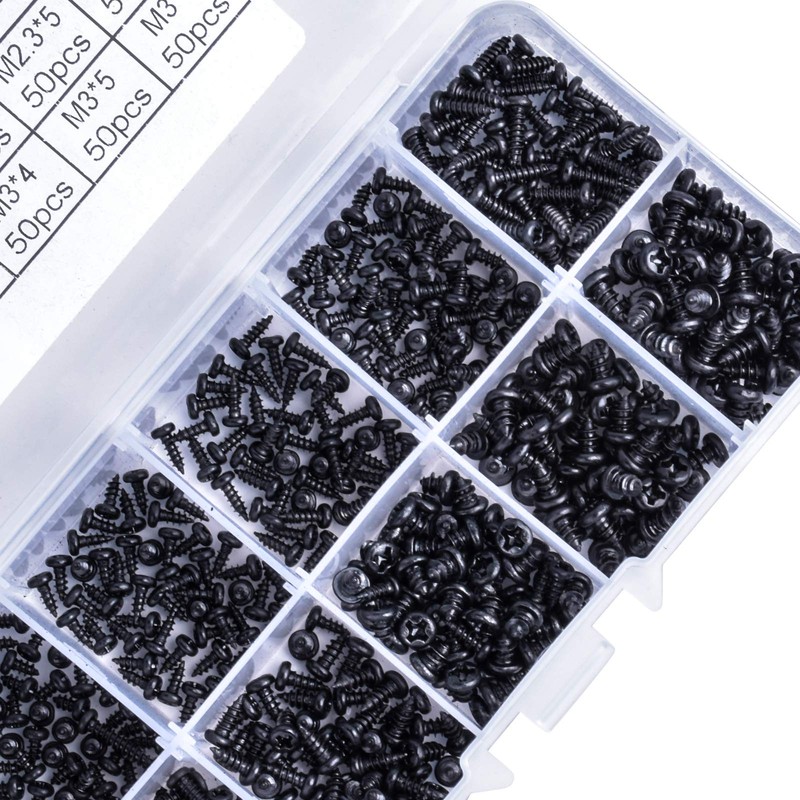 500 Pcs 9 Size Set Self Tapping Screws Carbon Steel