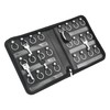 Portable Zippered Key Case,Leather Key Organizer with 24 Hooks Key