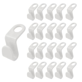 20pcs Clothes Hanger Connector Hooks, Space Saving Wardrobe Clothes Organizer, Stackable Hangers Extender Coat Hanger Connector Clip for Closet (White)