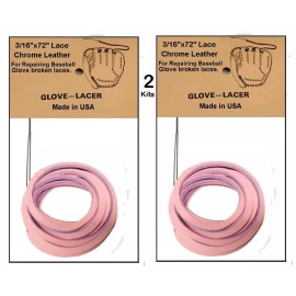 www.wood-n-stuff.com 2 kits BASEBALL Softball Glove KIT Pink/Lilac Edges Repair Lace kit 3/16"x72"