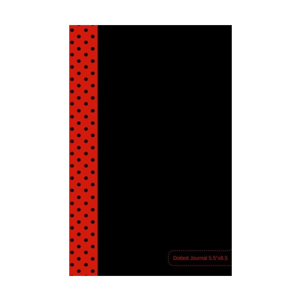 Dotted Journal 5.5"x 8.5": Black & Red Polka Dot Margin