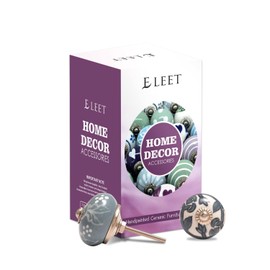 Eleet Assorted Ceramic Cabinet Knobs - Vintage Cabinet Cupboard Door & Drawer Pulls Chrome Hardware (Ceramic Knobs Set of 12, Grey & White)