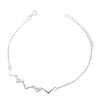 S925 Sterling Silver Heartbeat Wave Bracelet Geometric Wave Bling Fine