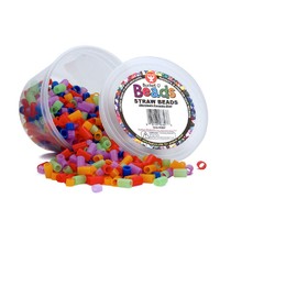 Hygloss Products 6807 Bucket O'Beads Class Economy 700 straw beads, Multi
