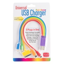 Universal 5 in 1 USB Rainbow Charger