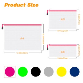 JIANTA Document Bag Zip A4 + A5 + A6, 18 Pieces Zip Bags, Transparent Zip Pockets, Document Bag, Utensil Bag, Bag with Zip, Suitable for Office School