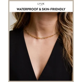 LUUK LIFESTYLE Pendant Necklace Waterproof Stainless Steel Chain Elegant Design & Everyday Chain for Women Gift Jewelry Link Chain Gold