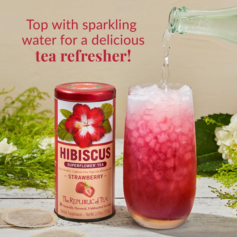 The Republic of Tea – Hibiscus Strawberry Tea, 36 Tea