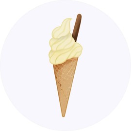 24 x 40mm Round 'Ice Cream Cone' Stickers (SK00018785)