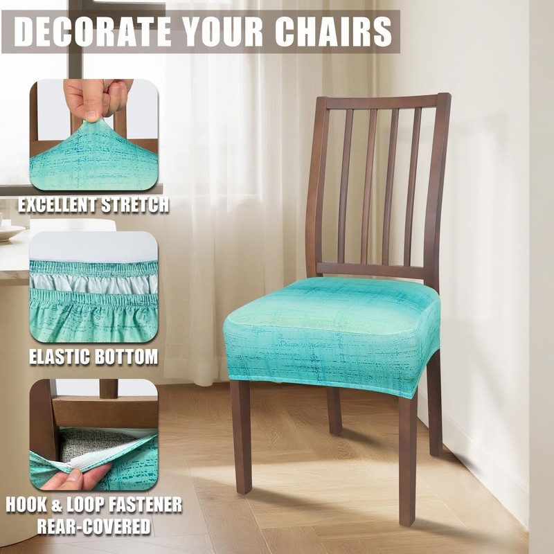 JQinHome Waterproof Dining Chair Seat Covers Set of 2 |