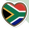 4 x Small 50mm 'South Africa Flag Heart' Permanent Sticker