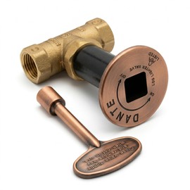 Fire Pit Gas Valve Kit | 1/2" NPT | CSA Certified Solid Brass Ball Valve, Antique Copper Flange & 3" Key | Natural Gas & Propane | Indoor/Outdoor