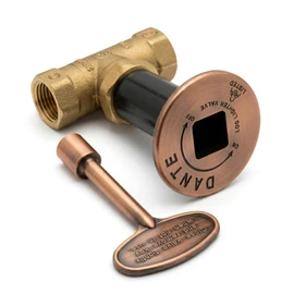 Fire Pit Gas Valve Kit | 1/2" NPT | CSA Certified Solid Brass Ball Valve, Antique Copper Flange & 3" Key | Natural Gas & Propane | Indoor/Outdoor