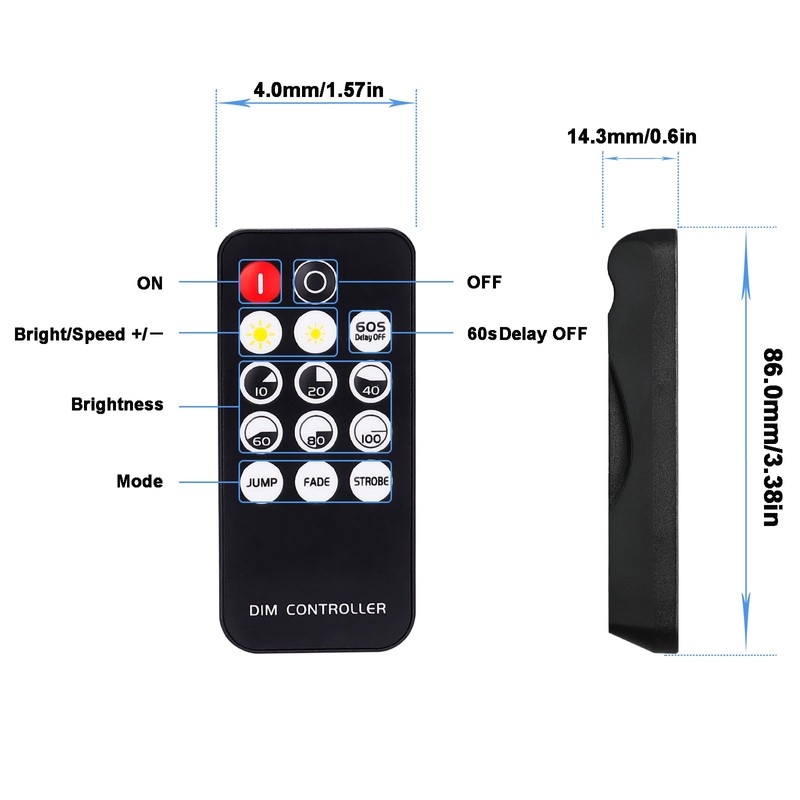 BENLUN LED Strip Light DC 5V-24V RF 14 Keys 30A