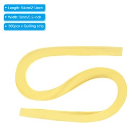 PATIKIL 360pcs Quilling Strips Paper 3/16"(5mm) 21"(54cm) Origami Paper Quilling Strip for Art DIY Hand Craft Christmas, Light Yellow