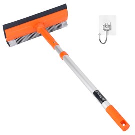 Window Squeegee for Home, Window Cleaner Tool with Extension Pole 20.3''-30'', Window Washer for Shower, Car Windshield, Mirror, Glass Cleaning