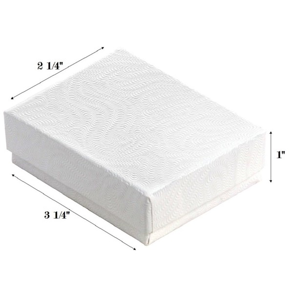 5pcs White Gloss Cotton Filled Jewelry Gift and Retail Boxes 3.25"x2.25"x1"