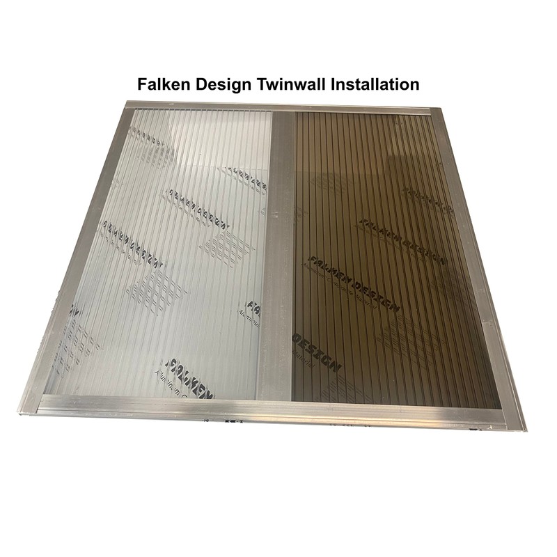 Falken Design Polycarbonate Roof Panel Twinwall (Multiwall) Gray 24 in.