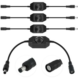 DALQUIS 4 Pcs DC12V-24V LED Strip Lights Dimmer Switch, PWM Rotary Dimmer Controller, LED Tape Dimmer Controller for Strip Lights,LED Rope Light 3528 5050 5630 2835 (Black)