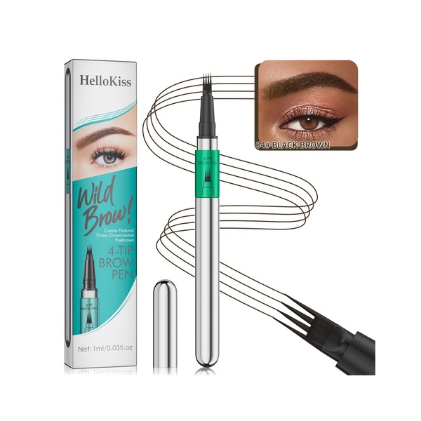 DLZZRS 4-Tip Eyebrow Pencil, Eyebrow Microblading Pen 4 Point Brow