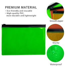 TotePrint 6 Pack Neon Zipper Cosmetic Bag,8.26"x5.5",Travel Small Storage Bag Pencil Pouch Multicolour pen bags Multipurpose for Office Suppliers