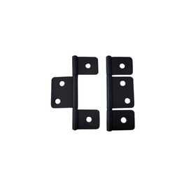 QCAA Flag Three Leaf 3-1/2" Bifold Shutter Hinge for Non-Mortise Cabinet Hardware, Black, Made in Taiwan, 2 Pack