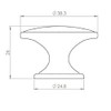 Fingertip Design OXFORD Cabinet Cupboard Door Pull KNOB 38mm Diameter