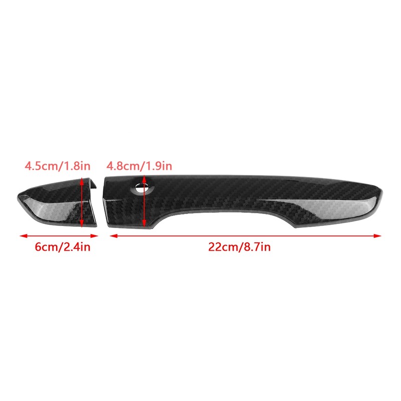 4Pcs Carbon Fiber Car Side Door Handle Frame Cover Trim