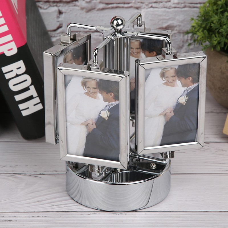 Rotating Music Box Photo Picture Frame Home Living Room Bedroom