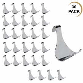 SUL Chrome Plated Moulding Hook Picture Rail Hooks Hangers, Picture Moulding Rail Frame Hook Hangers for Art Exhibition Gallery Picture Billboards Hanging Clothes Keys Holder – CHROME (30 PK)