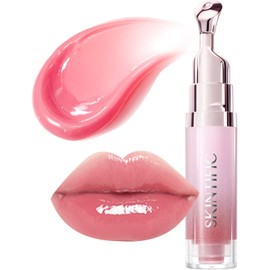 SKINTIFIC Serum Labial Hidratante (01 Rosa Bebé) - Con péptidos, Escualano y Vitamina C -Efecto Brillo Espejo, Textura Ligera No Pegajosa - 1 pz
