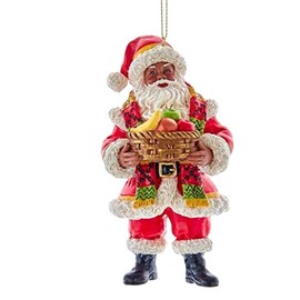 African American Kwanzaa Santa Ornament