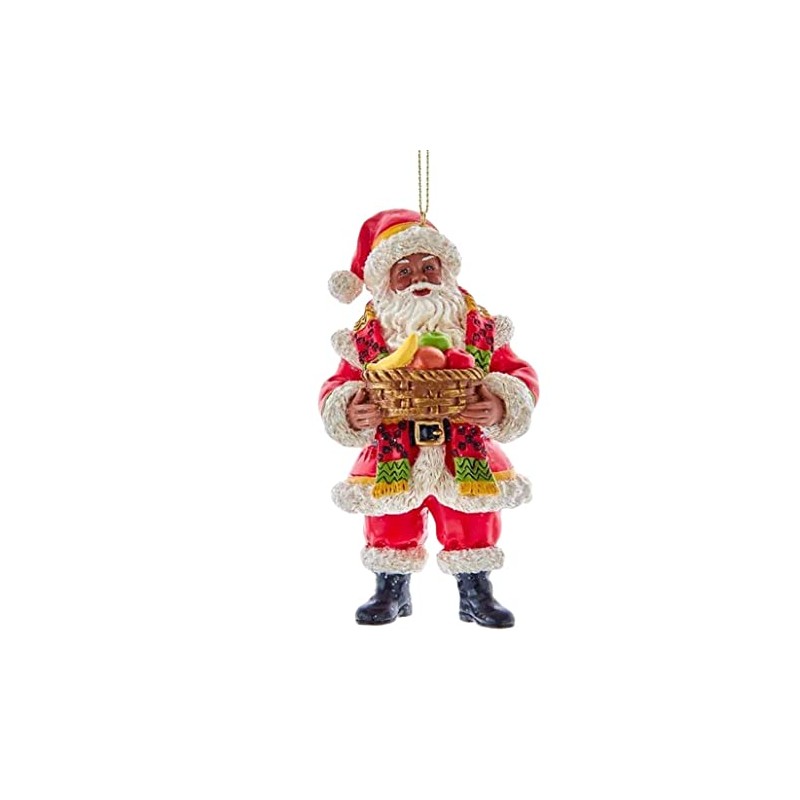 African American Kwanzaa Santa Ornament