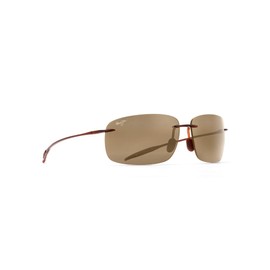 Maui Jim Men's and Women's Breakwall Polarized Rimless Sunglasses, Rootbeer/HCL® Bronze, Medium, +2.5