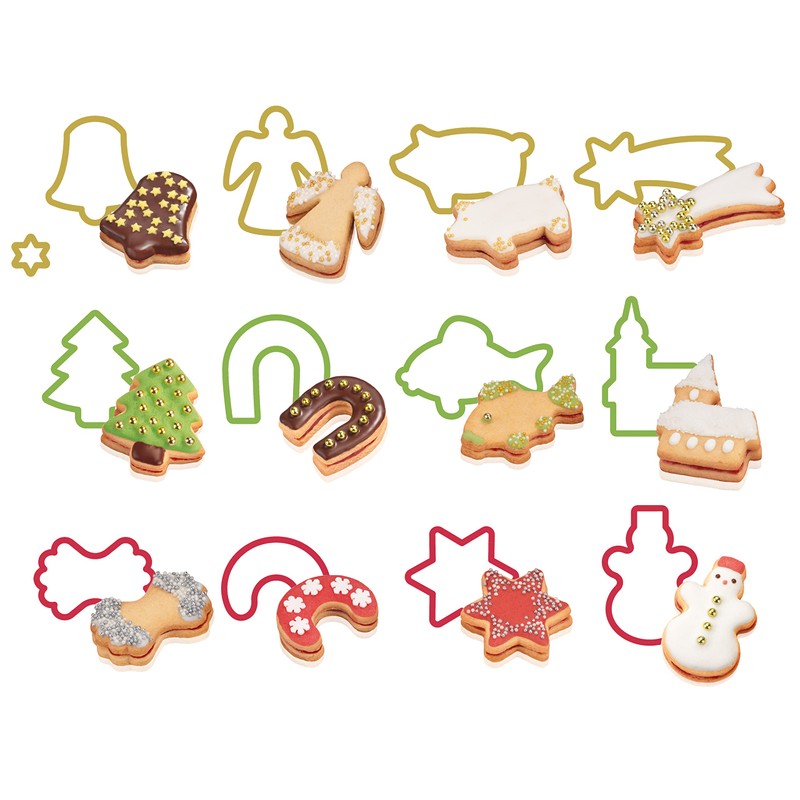 Tescoma Plastic Cookie Cutter, Red/Green/Yellow, 22.1 x 13.1 x 3.8