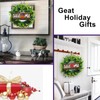 Interchangeable Green Welcome Wreath Sign, 17" Front Door Holiday Decor