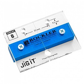 Jig IT Hinge Mounting Plate Template B – T-Track Mounting Hole Hinged Plates - Durable Acrylic Hinge Template w/Polymer Fence - European Cabinet Hinges for Frameless Cabinets.